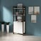 Lean Tall Display Cabinet with 2 Doors-White/Walnut