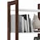 Lean Tall Display Cabinet with 2 Doors-White/Walnut