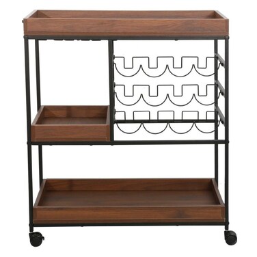 أسغارد عربة تقديم مع رف للقارورات وصواني - جوزي/أسود