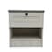 Zenith 1-Drawer Nightstand-White Oak/Cement