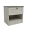 Zenith 1-Drawer Nightstand-White Oak/Cement