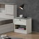 Zenith 1-Drawer Nightstand-White Oak/Cement