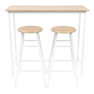 بالوز طقم طاولة مرتفعة  1+2 - خشب البلوط سونوما / أبيض