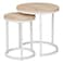 أسغارد  طقم  طاولات متداخلة مستديرة  مكون من قطعتين - خشب البلوط/أبيض