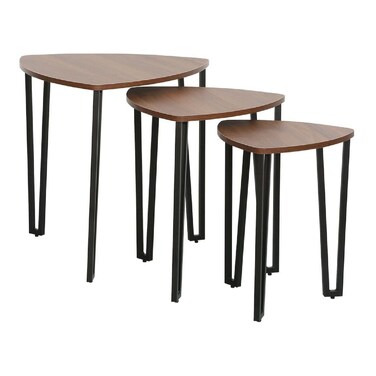 أسغارد طقم    طاولات متداخلة مكون من 3 قطع - خشب الجوز/أسود