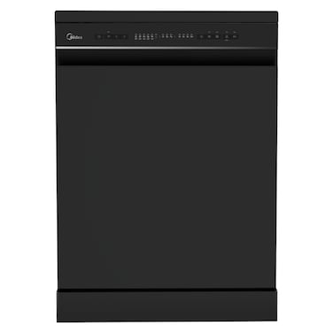 Midea Freestanding Dishwasher, WQP15-WU7633GUR, 15 Place Settings, Stainless Steel, Black Steel