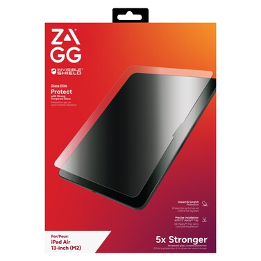 Zagg Glass Elite Screen Protector for Apple iPad Air 13 inch, Clear
