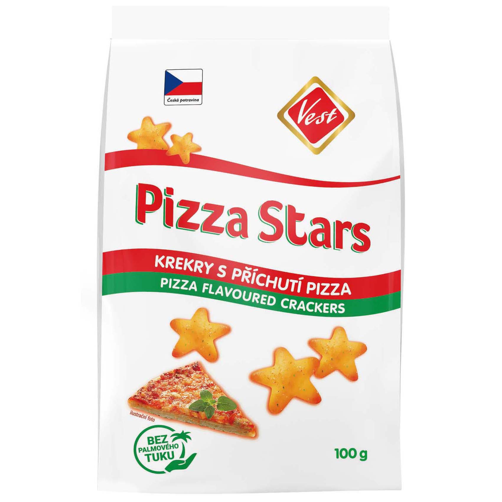 Vest Pizza Flavoured Star Crackers, 100g 100g