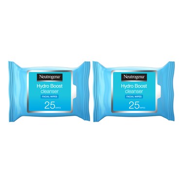 Neutrogena Hydro Boost Cleanser Facial Wipes 25 Wipes, Pack of 2