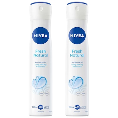 NIVEA Fresh Natural Antiperspirant Spray for Women, Ocean Extracts, 48H Protection, 200ml, Pack of 2
