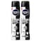 NIVEA MEN Black &amp; White Invisible Antiperspirant Deodorant Spray, Original, 72H Active Protection, 5IN1, Anti-Odour, Sweat, Stains, Residues &amp; Irritation, 200ml, Pack of 2