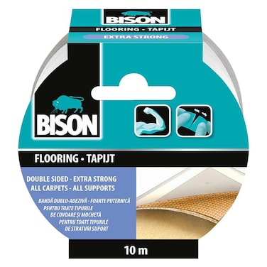 Bison Extra Strong Carpet Tape Roll, 10m