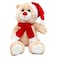 Christmas Bear with Santa Hat and Muffler, 30cm