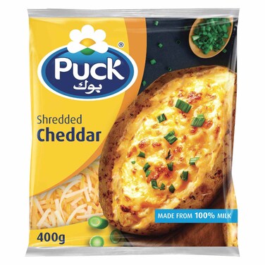 Puck Shredded Cheddar Cheese, 400g