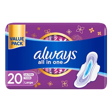 Always Ultra Thin All-in-One Large Sanitary Pads 20 Pads
