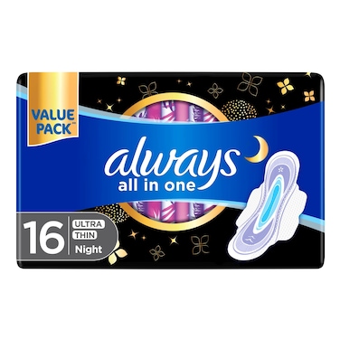 Always Ultra Thin All-in-One Night Sanitary Pads 16 Pads