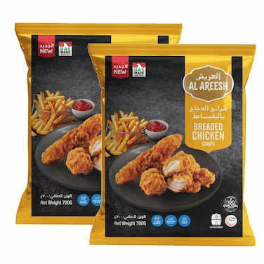 Al Areesh Breaded Chicken Strips, 700g Pack of 2