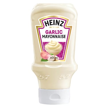 Heinz Mayonnaise Garlic Top Down Squeezy Bottle 600ml