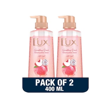 Lux Refreshing Body Wash,  Sparkling Peach, 400ml Pack of 2