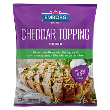 Emborg Cheddar Topping Cheese Shredded, 200g