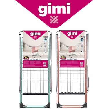 Gimi Borealis 20m Aluminum-Coated Steel Foldable Cloth Dryer with Wheels and Locking Mechanism