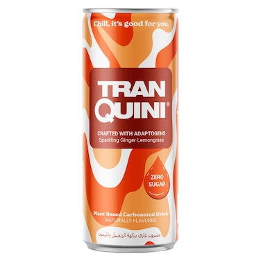 ترانكِويني بنكهة الزنجبيل وعشب الليمون – مشروب فوار مرطّب، 250 ملل