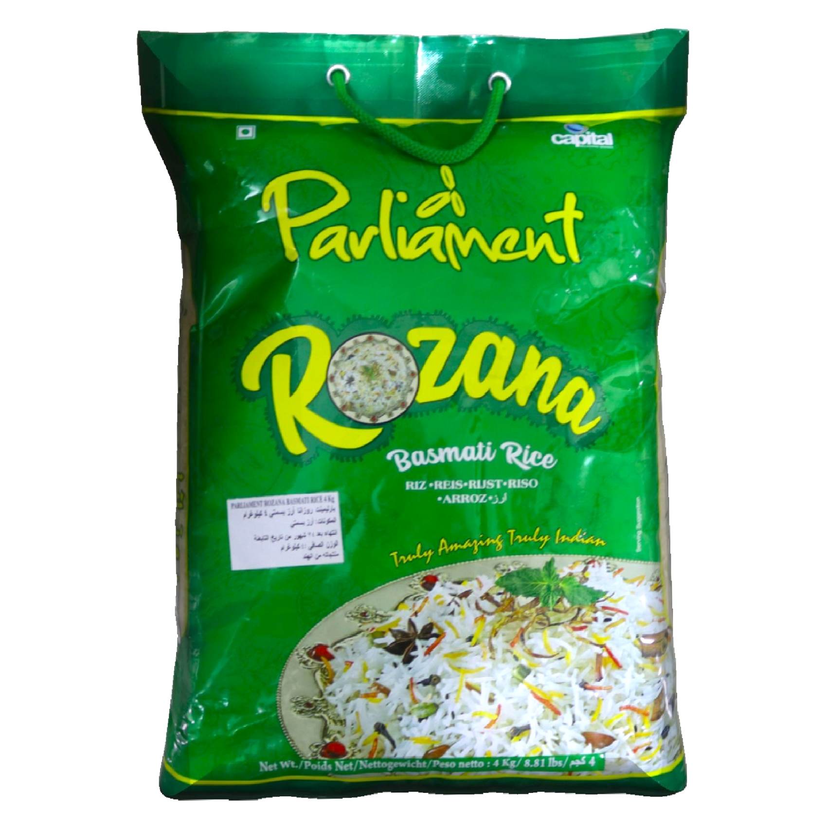Buy Parliament Rozana Basmati Rice, 4kg Online | Carrefour UAE