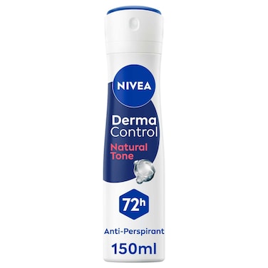 NIVEA Derma Control Natural Tone Anti-Perspirant Spray, with Pure Hyaluron and Vitamin C, 72H Protection, 150ml