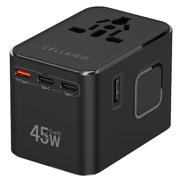 Cellairis 3 Type C and 1 Type A Travel Adapter, Black, 45 W