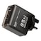 Transformers TF-K11 2 Type C and 1 Type A Travel Adapter, Black, 20 W