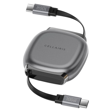 سيليريس كابل USB نوع C إلى USB نوع C قابل للسحب 100 واط - أسود