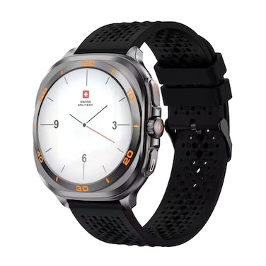 Swiss Military DOM 7 Smartwatch, Gunmetal Frame with Black Silicone Strap + Swiss Military Victor 6 Truly Wireless Bluetooth In-Ear Earbuds, Black
