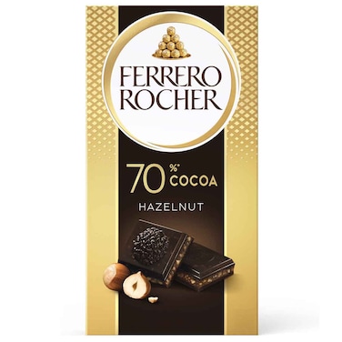 Ferrero Rocher Dark Chocolate Hazelnut 70% Cocoa, 90g