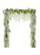 Caroyee Wisteria Artificial Flowers Garland, 4Pcs Total 28.8ft White Artificial Wisteria Vine Silk Hanging Flower for Home Garden Outdoor Ceremony Wedding Arch Floral Decor