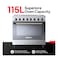 Tecnogas Superiore Cooker TCP396GG52KX, 90 cm, Cast Iron, Stainless Steel and Black, 5 Burners