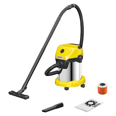 Karcher Wet and Dry Vacuum Cleaner WD 3 S V-17/4/20, 17 L, 1000 W, Yellow, Removable Handle