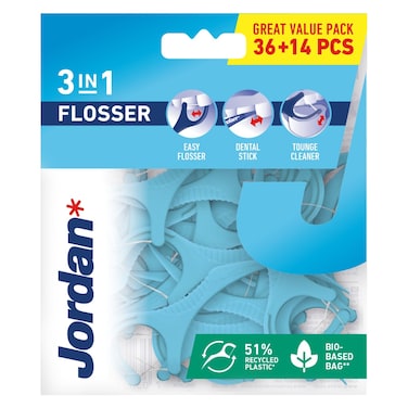 Jordan 3-in-1 Flosser, 50 Flossers
