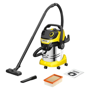 Karcher Wet and Dry Vacuum Cleaner WD 5 S V-25/5/22 16283500, 25 L, 1200 W, Yellow/Stainless Steel, 8.4 kg