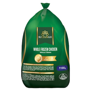 Sultanah Whole Frozen Chicken without Giblets, 1100g