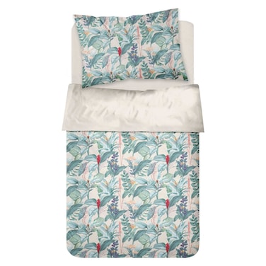 كاسا طقم ملاءات قطنية مطبوعة بطبعة نباتية، متعدد الألوان، 160×270 سم