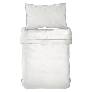 Kasa Cotton Duvet Cover Set, Percale White, 160x220cm