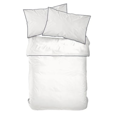 كاسا طقم غطاء لحاف من القطن مزخرف، أبيض، 240×220 سم