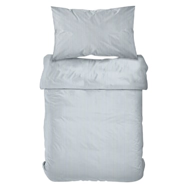 Kasa Cotton Stripe Duvet Cover Set, Grey, 160x220cm