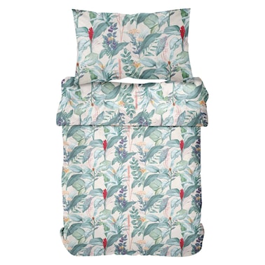 Kasa Cotton Botanic Printed Duvet Cover Set, Multicolour, 160x220cm