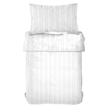 Kasa Satin Cotton Percale Duvet Cover Set, White, 160x220cm