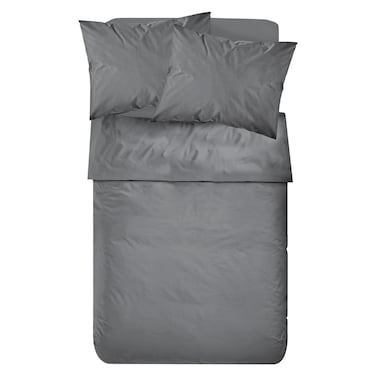 كاسا طقم ملاءات من البوليستر الناعم، رمادي، 220×270 سم
