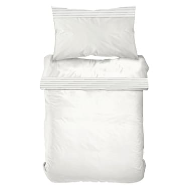 Kasa Cotton with Pleats Duvet Cover Set, White, 160x220cm