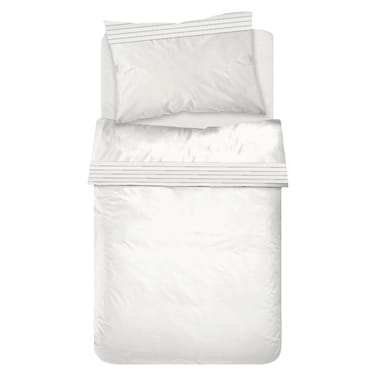 كاسا طقم ملاءات قطنية بثنيات، أبيض، 160×270 سم