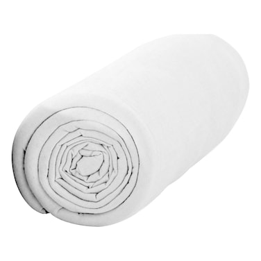 كاسا ملاءة سرير قطن جيرسي مناسبة، بيضاء، 90x190 سم