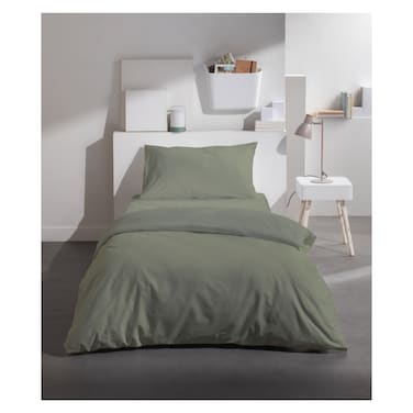 كاسا طقم غطاء لحاف قطني، لون أخضر فاتح، 160×220 سم